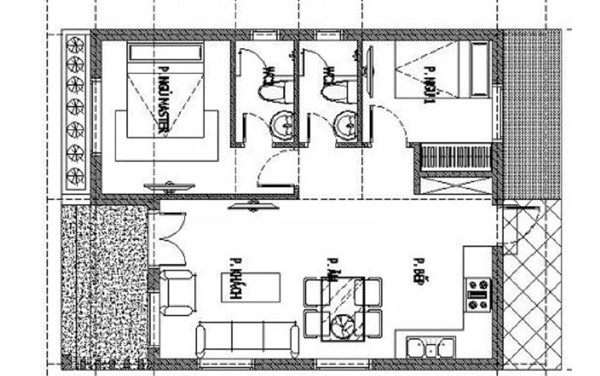 Nhà cấp 4 2 phòng ngủ 1 WC